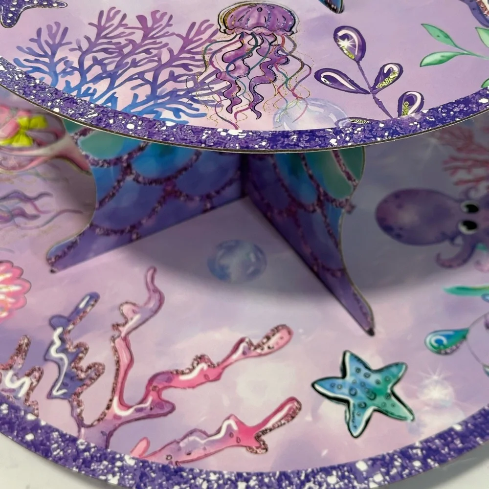 Brand New 3-tier mermaid-themed cupcake or dessert stand 18
